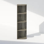 Furinno Reed Corner Shelf, 4-Tier Corner Bookshelf, Book Shelf, Corner Shelves, Storage Rack, for Organization and Storage, Home Office, Living Room, French Oak - Image 7