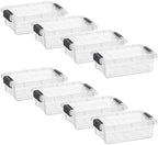 Superio Clear Storage Boxes with Lids, 1.27 Quart Plastic Container Bins for Organizing, Stackable Crates, BPA Free, Non Toxic, Odor Free, Organizers for Home, Office and Dorm, 8 Pack by Superio