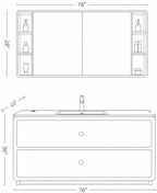 78 IN Freestanding Single Sink Bathroom Vanity Set with LED Mirror Cabinet - Image 2