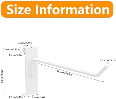 6 Inch Grid Wall Hooks, White, 50 Pcs, 30 lb Capacity Hooks - Image 7