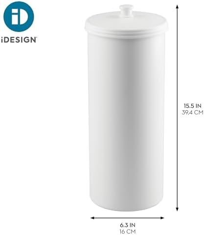 iDesign Freestanding Bathroom Toilet Paper Storage Holder, 2-Pack, White - Image 4