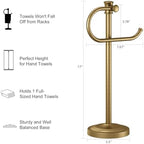 BESy Stand Hand Towel Holder, Countertop Towel Bar, Antique Brass - Image 4