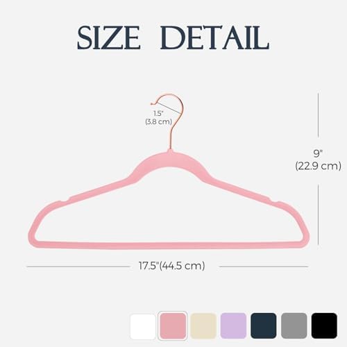 HOUSE DAY Pink Velvet Hangers 240 Pack, Premium Clothes Hangers Non-Slip Felt Hangers, Sturdy Black Hangers Heavy Duty Coat Hangers, Durable Suit Hangers, Space Saving No Hanger Mark Rotating Hook - Image 6