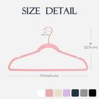 HOUSE DAY Pink Velvet Hangers 240 Pack, Premium Clothes Hangers Non-Slip Felt Hangers, Sturdy Black Hangers Heavy Duty Coat Hangers, Durable Suit Hangers, Space Saving No Hanger Mark Rotating Hook - Image 6