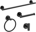 USHOWER 4PCS Matte Black Bathroom Accessories Set, 24-Inch Towel Bar Set by USHOWER