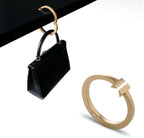 Attaché Purse Hook for Table - Portable Bag Hanger, Strong Durable Handbag Holder - 35lb Capacity Desk Hanger, Premium Bag Clip with Gift Box, Anti-Slip Car Tote Accessory - Aria Antique Gold by Attach%C3%A9