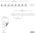 Umbra Flip Coat Rack, Wall Mount 8-Hook, Space Saving, White - Image 3