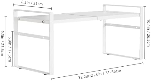 Expandable Cabinet Shelf Organizer Riser for Kitchen Pantry Cupboard Under Sink Countertop,Kitchen Cabinet Shelf 8.3’’D * 12.2-23.6’’W * 10.4’’H - Image 2