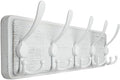 WEBI Coat Rack Wall Mount,5 Triple Hooks for Hanging Coats,16" Hole to Hole,Coat Hooks Wall Mounted,Coat Hanger Wall Hook Rack Rail for Clothes,Jacket,Farmhouse,White by WEBI
