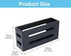 Magazine File Holder, Standing Wooden Magazine Rack, Desk Folder Organizer for Office & Bathroom-Black - Image 4