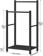 HOOBRO Free Standing Towel Rack for Bathroom, 16.5" L x 9.4" W x 31.5" H, 2 Tier Blanket Rack, Blanket Holder, Drying and Display Rack with Shelf, Black BB02LB01 - Image 6