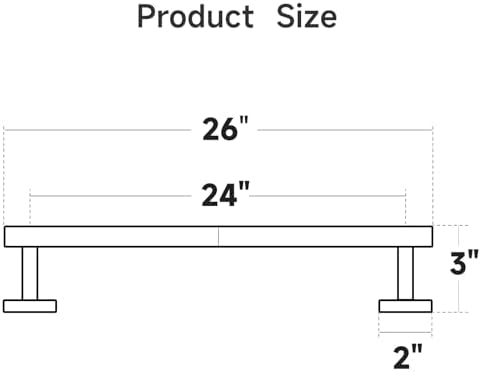 USHOWER Polished Chrome Towel Bar, 24-Inch Towel Racks for Bathroom - Image 2