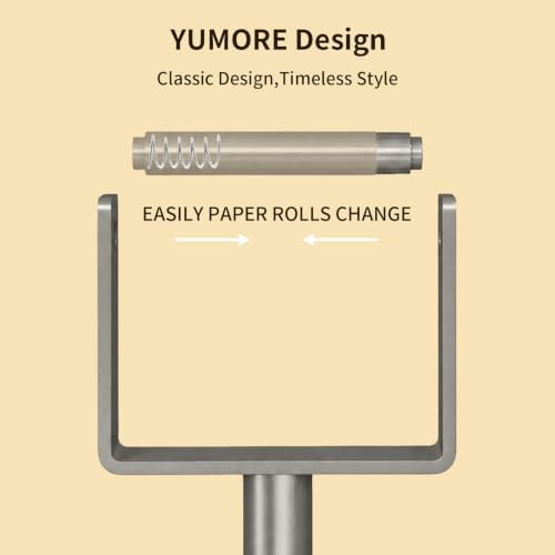 YUMORE Toilet Paper Holder Stand, Extra-Weighted Base, Brushed Graphite - Image 4