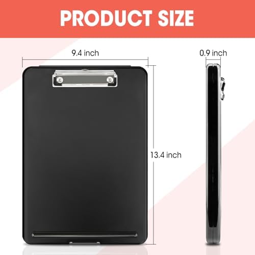 6 Pack Clipboard with Storage, High Capacity Storage Clipboard 8.5 x 11 with Pen Holder, Letter / A4 Size, Inner Plastic Folder Attached for Teacher Office Home, Size 13.4 x 9.4 x 0.9 in - Image 2