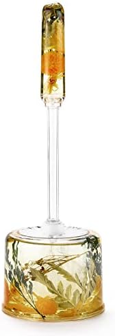 Locco Decor 5 Pieces Acrylic Liquid 4D Floating Motion Bathroom Vanity Accessory Set Garden Botanic Spring Plants Toothbrush Holder, Tumbler, Soap Dispenser, Soap Dish, Toiletbrush Holder Set - Image 7