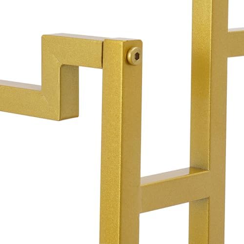 5-Tier Floor Standing Scarf Display Stand, Metal Freestanding Scarf Rack, Towel Hijab Pants Belts Ties Hanging Rack Holder Organizer for Commercial Clothing Retail Store, Gold - Image 5