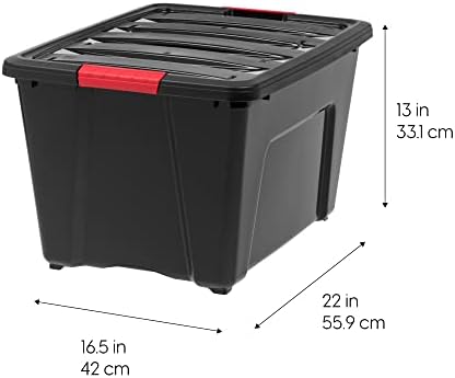 IRIS USA 6-Pack 54 Quart Storage Bins with Lids, Black - Image 2