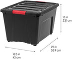 IRIS USA 6-Pack 54 Quart Storage Bins with Lids, Black - Image 2