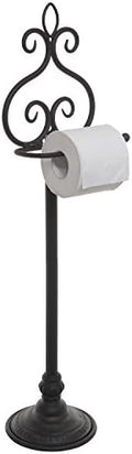 MyGift Black Metal Freestanding Toilet Paper Holder Scrollwork Stand by MyGiftHome