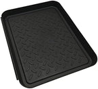 Home-Garden Multi-Purpose Boot Mat Tray Indoor & Outdoor Waterproof Plastic Shoe Mat Pet Bowl for Floor Protector - Black, 3 Packs - Image 2