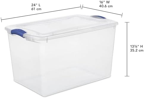 66 quarts of transparent storage box, stackable containers, 2 pieces set - Image 2