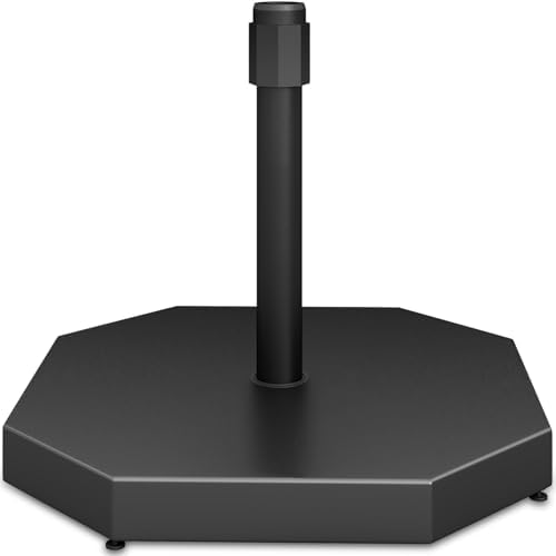 GREENVINES 18" Concrete-Patio-Umbrella-Base, Cast Iron Covered, Black by GreenVines