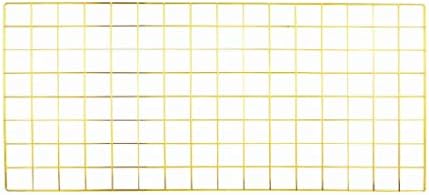 Multifunction Electroplated Bling Metal Mesh Grid Panel, Wall Photo Artwork Display and Organizer for College Dorm Living Room, Pack of 1 Pcs, Size: 17.7" x 37.4", Gold - Image 2