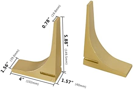 Ambipolar Gold Cast Iron Bookends, Sharp Triangle Theme, Decorative Bookends for Living Room, Office, Desktop, Bookshelves Decor, Bookends for Heavy Books - Image 2