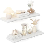 Organic Wavy Edge Floating Shelves,Hidden Brackets,2 Pack 24 in by Unknown