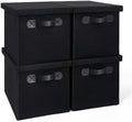 Heavy Duty Fabric Storage Bins with Lids, Collapsible Organizer Baskets by Cazzon