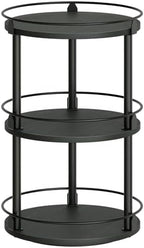 YATINEY 3-Tier Lazy Susan Organizer, Rotating Spice Rack, Spinning Organizer, Industrial Turntable Spice Rack Organizer for Cabinet, Kitchen Countertop, Pantry, Black SR23BK by Yatiney