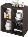 Furinno HERMITE 4-Cube Kitchen Island, Extra Thick Coffee Bar, Dark Oak by Furinno-FitsYourSpaceFitsYourBudget