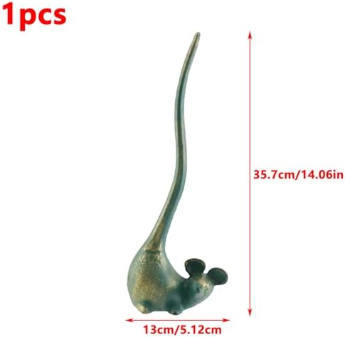 Antrader Cast Iron Paper Towel Holder Countertop,Paper Holder for Bathroom & Kitchen,Mouse Shaped,35.7 x 13cm,(Green) - Image 2