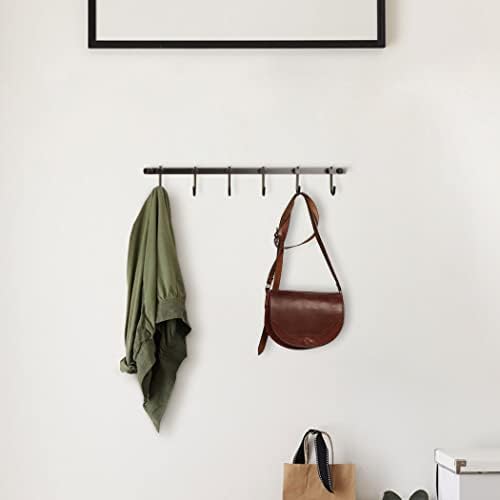WINCASE Bronze Towel Hooks, Bathroom Rail Hook Rack Wall Mounted, Antique Oil Rubbed Brass Cloth Coat Rack with 6 Hooks Farmhouse - Image 2