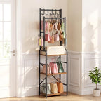 HOOBRO Tall Purse Organizer for Closet, 3-Tier Handbag Rack with 10 J-Hooks - Image 2