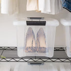 20 Quart Plastic Stackable Storage Totes with Lids, Totes, Clear, 6 Pack - Image 7