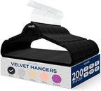 SereneLife Velvet Hangers – 200 Pack, Slim & Space Saving for Closets by SereneLife