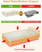 punemi 6 inch Tall Sturdy Under Bed Wedding Dress Storage Box, 2Pack, Beige - Image 3