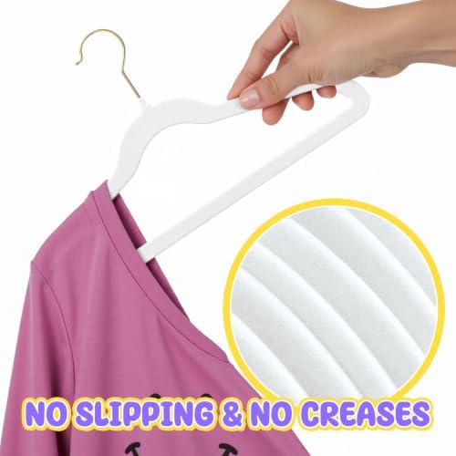 Flottian 50 Pack Baby Velvet Hangers Kids 11",Baby Hangers with Gold Hook - Image 4