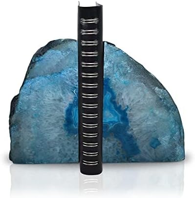 Nature's Decorations Teal Agate Bookends - A-Quality Large Heavy Duty Geode, Turquoise & Aqua Visual Accent Decor, Crystal Gift, 1 Pair (4-6 lbs) - Image 2