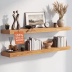 Homeforia 36 Inch Floating Shelves, High-End Solid Pine Wood, Set of 4 by Homeforia