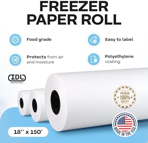White Freezer Paper Roll 18" x 1800" (150 feet) - USA-made, IDL Packaging - Image 2