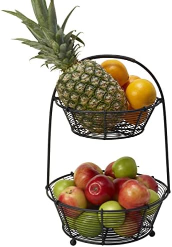 Gourmet Basics by Mikasa Tulsa Fruit Metal Storage Basket, 2-Tier - Image 4