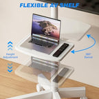 Rfiver Rolling TV Stand with Shelf for 23-65 inch TVs up to 88lbs White - Image 7