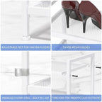 Expandable Shoe Rack for Closet, Entryway, Shoe Storage, 4-Tier, White - Image 5