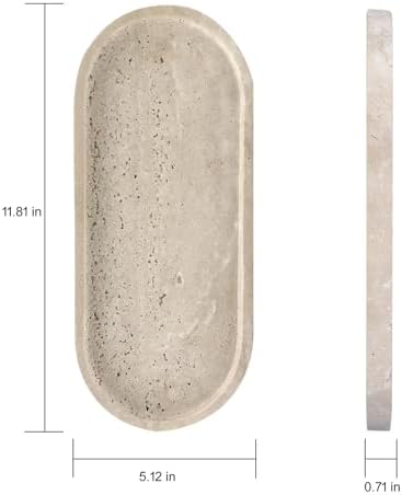 OOBOOB Oval Natural Marble Bathroom Tray for Decor Countertop, Marble Vanity Tray for Candles Perfume, Jewelry, Cosmetics, Elegant Vanity Organizer for Jewelry, Perfume - Image 5