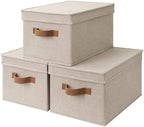 StorageWorks Fabric Storage Bins with Lids, Decorative Storage Bins by StorageWorks
