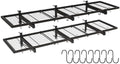 2 Pack Garage Wall Shelves, 46"X 12.5" Garage Shelving Wall Mounted, Heavy Duty Shelf Organizer with 8 Hooks, Black Floating Storage Metal Rack 320 LBS Capacity for Laundry Room, Office, Basement by Riciakik