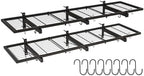 2 Pack Garage Wall Shelves, 46"X 12.5" Garage Shelving Wall Mounted, Heavy Duty Shelf Organizer with 8 Hooks, Black Floating Storage Metal Rack 320 LBS Capacity for Laundry Room, Office, Basement by Riciakik