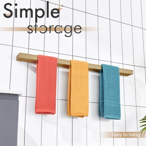 KOKOSIRI Bathroom Towel Bars 32-Inch Bath Towel Hanger Holder Kitchen Rack Champagne Bronze Stainless Steel Wall Mount, 1 Pack B4008CPG-L32 - Image 4
